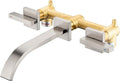 Brass Wall Faucet Brushed Nickel Wall Mounted Bathroom Faucet, Wall Mount by Pattlye