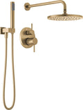 Delta Modern 14 Series Round Rain Shower System Faucet Set, Rainfall Brushed by DeltaFaucet