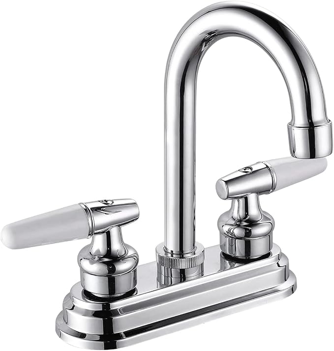 SOLVEX Centerset Bathroom Faucet, 4 Inch 2 Handle Bathroom Sink Faucets by SOLVEX