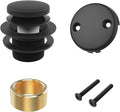 Matte Black Bath Tub Drain and Overflow Kit, Universal All Metal Tip-Toe by Citymoor