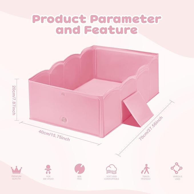 Collapsible Baby Bathtub for Shower, Reinforced Structure Infant Foldable Bath - Image 5