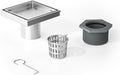 Square Shower Drain 4", Brushed Floor Drain by Bernkot