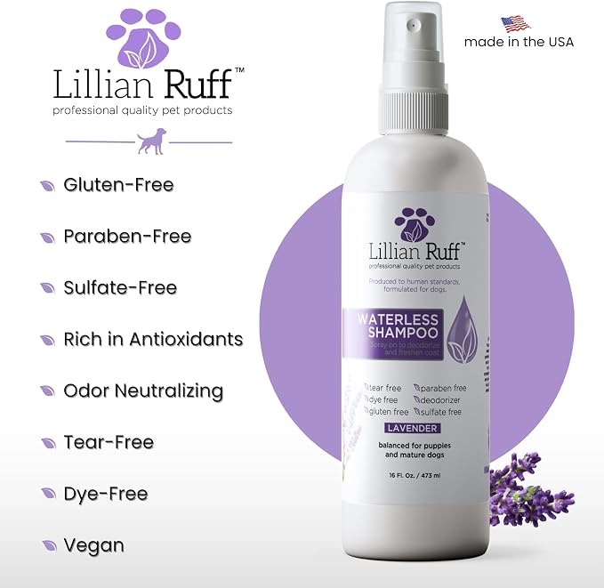Lillian Ruff Waterless No-Rinse Dog Dry Shampoo Spray - Image 5