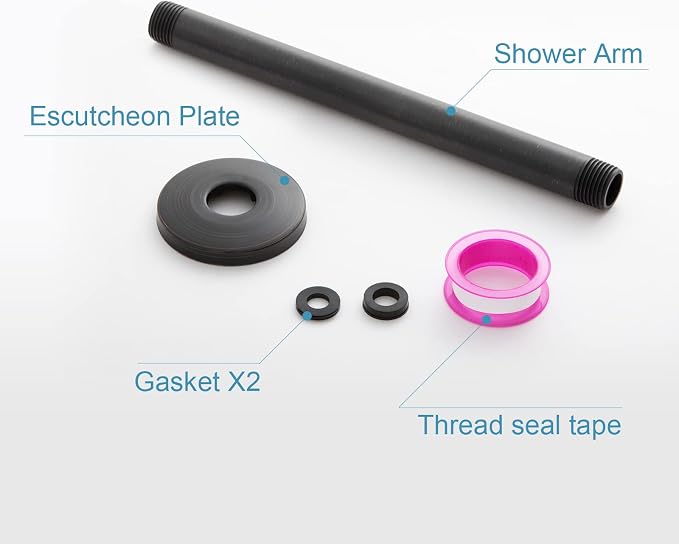 OFFO Shower Arm with Flange, 10 in Oil Rubbed Bronze Ceiling Mount Replacement - Image 6