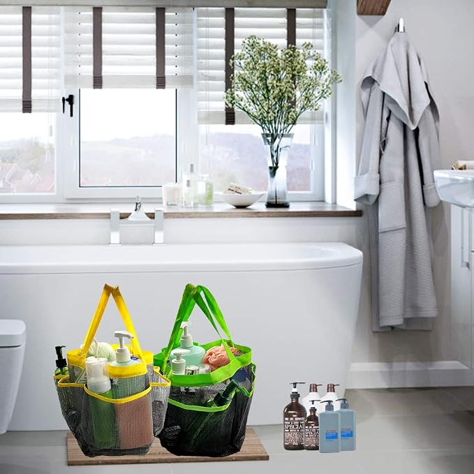 SPINFOX 2 Pack Mesh Shower Caddy, Quick Dry Shower Tote Bag Hanging Toiletry - Image 6