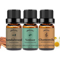Yethious Chamomile Sandalwood Vetiver Essential Oil Set Organic 100% Pure by yethious