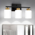 Black and Gold Bathroom Light Fixtures, 3-Light Modern Vanity Light Over Mirror by FonmYim