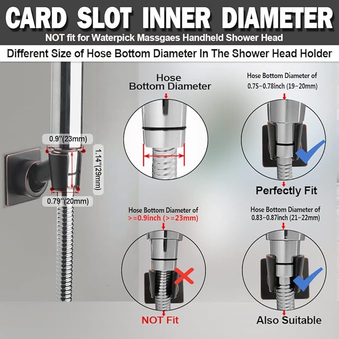 Shower Head Holder Adjustable Handheld Shower Head Bracket Adhesive Shower Wall - Image 4