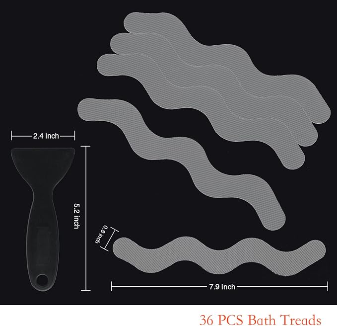 36 PCS Anti Slip Shower Stickers, Safety Bathtub Strips Adhesive Decals - Image 3