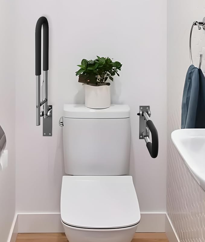 Handicap Grab Bars Rails 23.6 Inch Toilet Handrails Bathroom Safety Bar Hand - Image 2