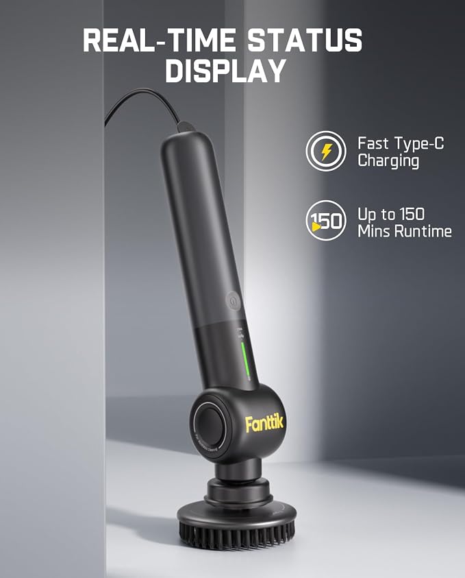 Fanttik Flip G9 Pro Electric Scrubber, VoltiPulse Motor, Dual-Speed Cleaner - Image 7