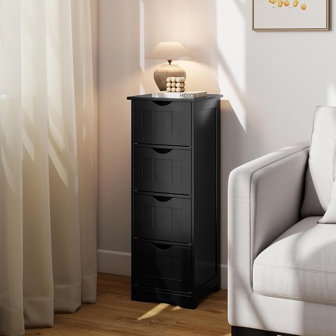 Tangkula Bathroom Floor Cabinet, Freestanding Narrow Side Storage Organizer - Image 5