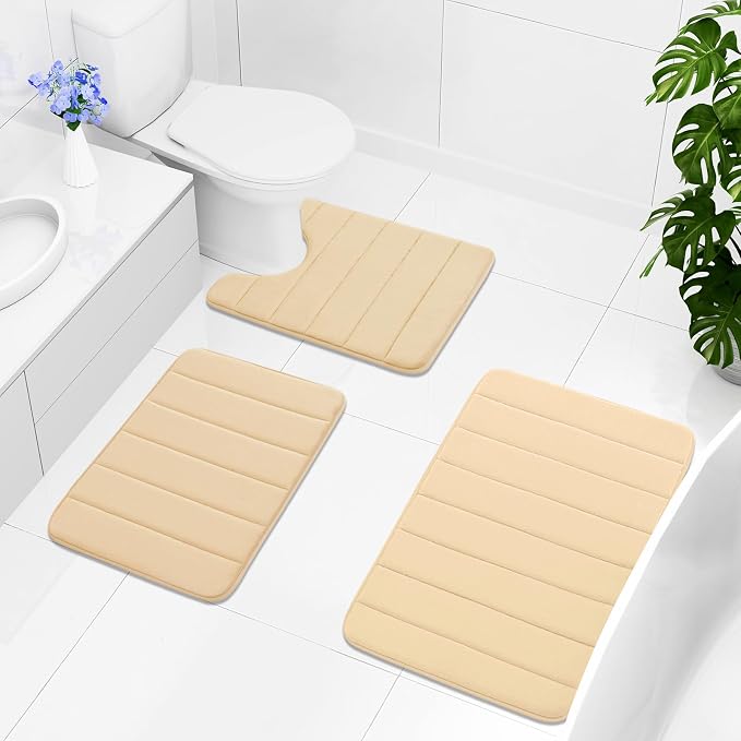 Buganda Memory Foam U-Shaped Contour Toilet Rugs, Non Slip Absorbent, Thick - Image 8