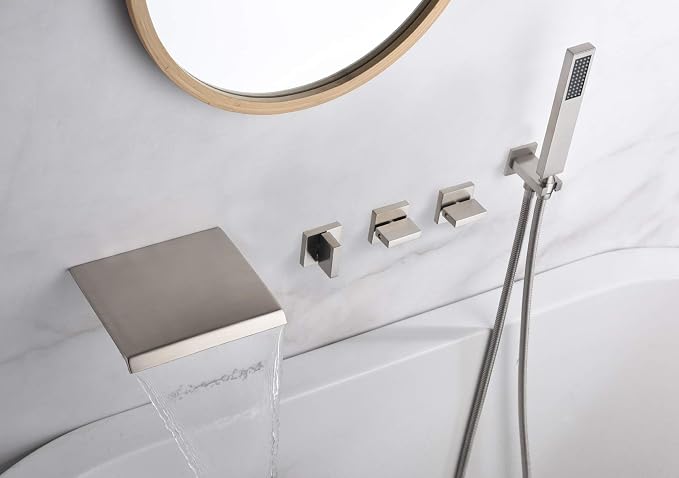Wall Mount Tub Faucet Brushed Nickel - Image 4