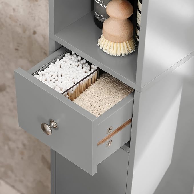 SoBuy Bathroom Narrow Storage Cabinet Skinny Tall Unit - Image 7