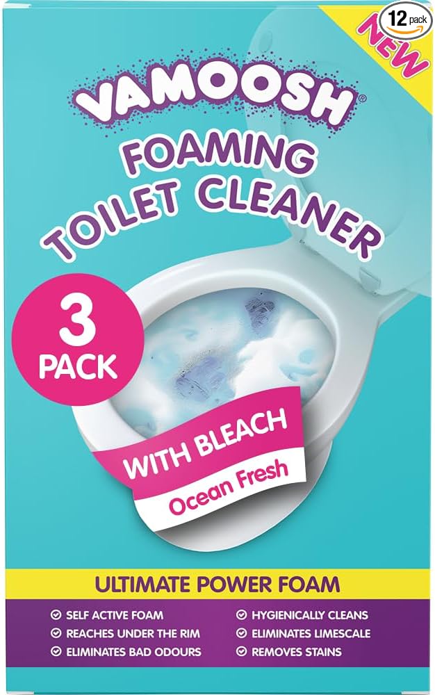 Vamoosh 6-in-1 Foaming Toilet Bowl Cleaner | Self-Activating Foam Technology | by Vamoosh