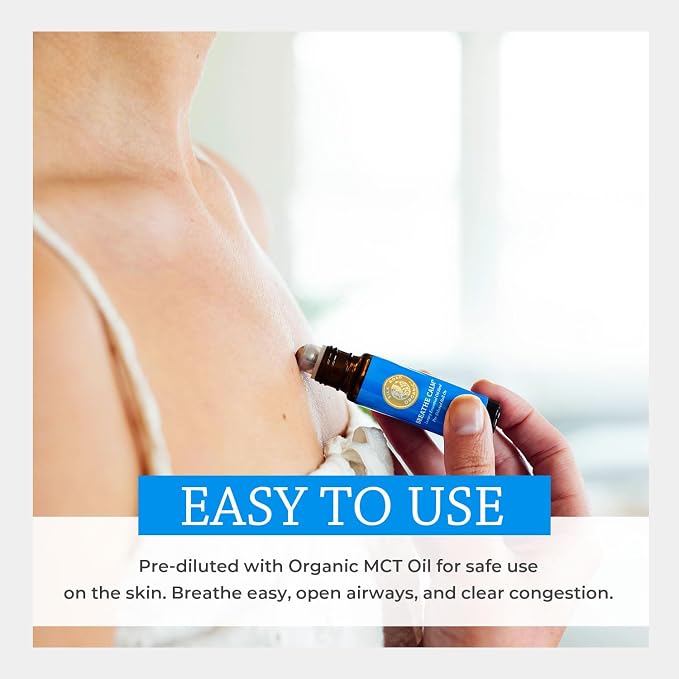 Silk Road Organic Breathe Calm Essential Oil Breathe Easy Blend Roll On - Image 5