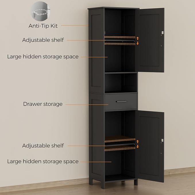 Homhedy 67" H Tall Bathroom Storage Cabinet - Image 5