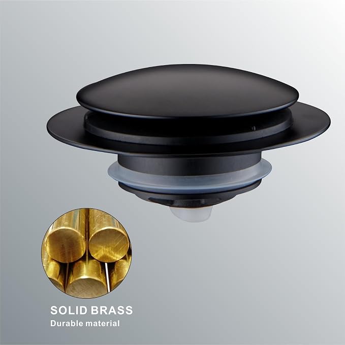 Matte Black Tub Drain Stopper, Hidrop Pop Up Universal Tub Dain Tip Toe Bathtub - Image 8