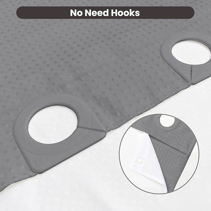 Inhousolu No Hook Waffle Weave Shower Curtain - Image 4