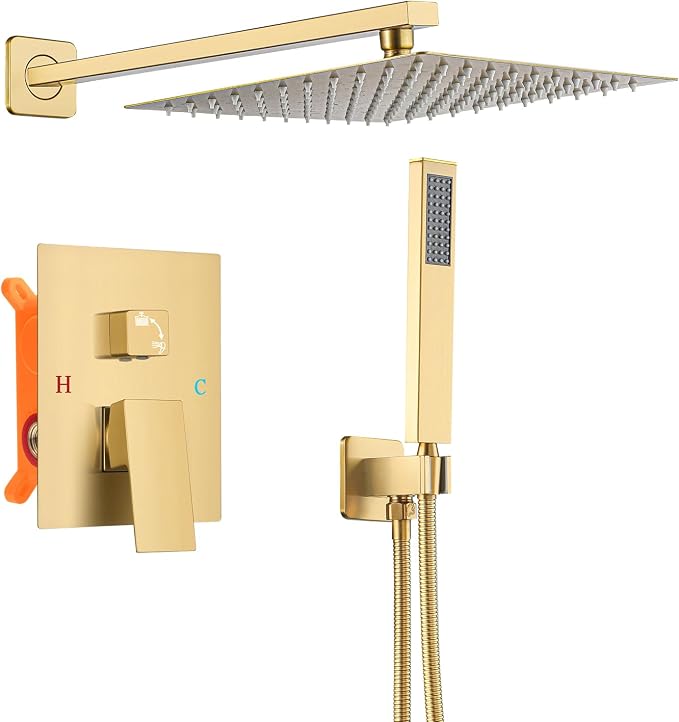 Bathroom Shower Faucet Set，12 Inch Rain Shower Head by Unknown