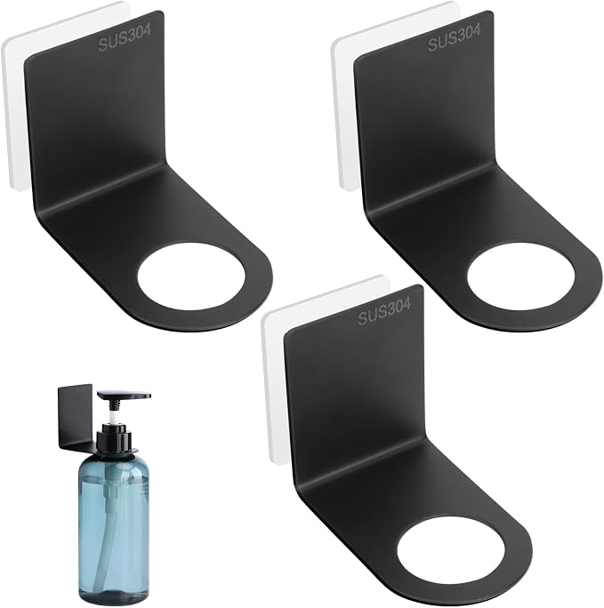 Segbeauty Adhesive Bottle Holder, Rustproof Shampoo and Conditioner Dispenser by Segbeauty
