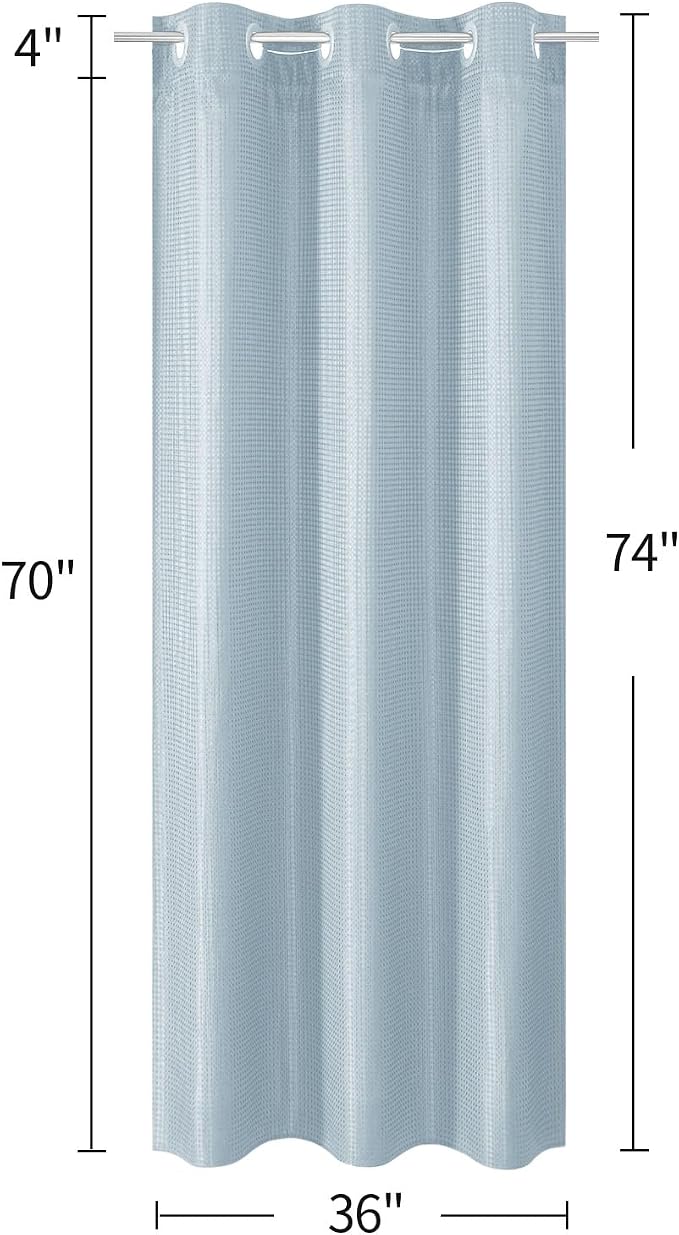 MitoVilla Blue Waffle Small Stall Shower Curtain Liner Set 36 x 74, No Hooks - Image 7