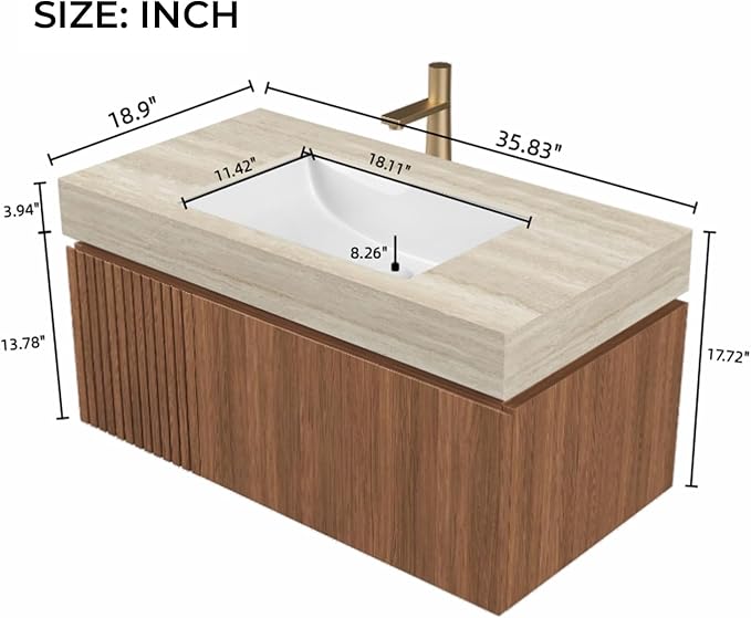 LKTART Floating 36 Inch Bathroom Vanity - Image 2
