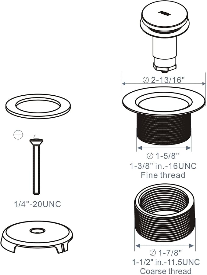 Black Tub Drain Tip-Toe Tub Trim Set Conversion Kit Assembly, Hidrop Bathtub - Image 6
