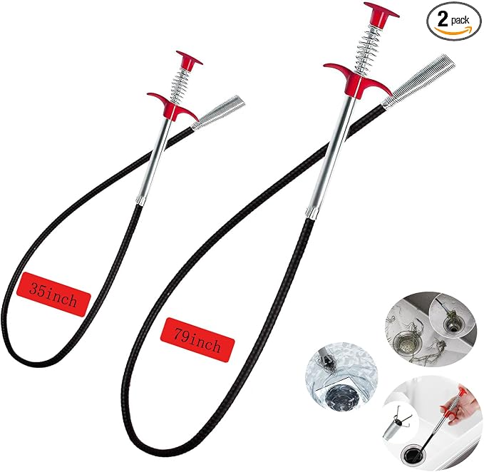 2-Pack Drain Snake & Clog Remover Tool by Unknown