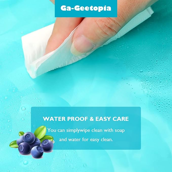 Ga-Geetopia EVA 3D Teal Pearl Water Cube Plastic Shower Curtain Liner - Image 4