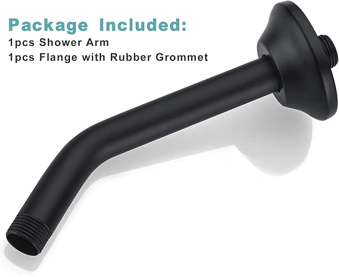 BESTILL Wall Mounted 8 Inch Shower Head Arm, Shower Arm and Flange Included - Image 7