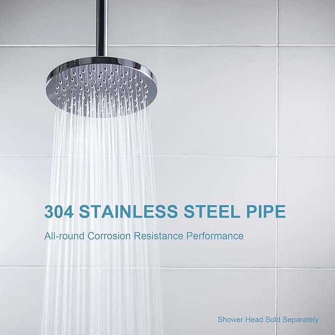 OFFO Shower Arm with Flange, 10 in Ceiling Mount Replacement Rain Shower Head - Image 3
