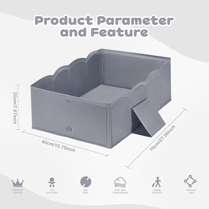 Collapsible Baby Bathtub for Shower, Reinforced Structure Infant Foldable Bath - Image 5