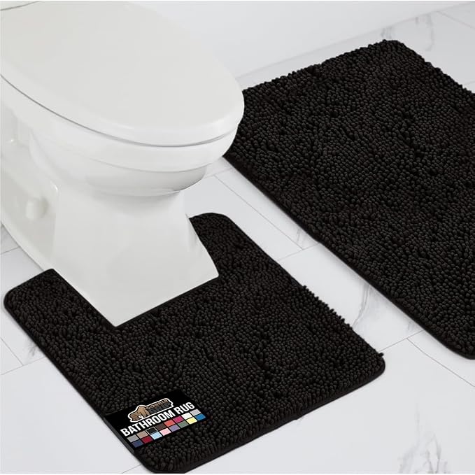GORILLA GRIP Bathroom Rug Sets, Soft Chenille 2 Piece Area Rugs Set, Toilet by GorillaGrip