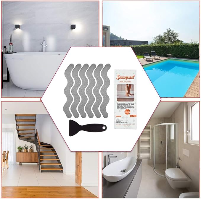 36 PCS Anti Slip Shower Stickers, Safety Bathtub Strips Adhesive Decals - Image 6