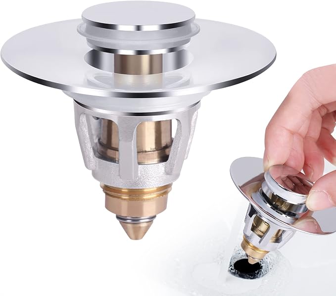 U.S. Standard Bathroom Sink Stopper 1.1"-1.5", Stainless Steel Universal Pop Up by TONGDWOU