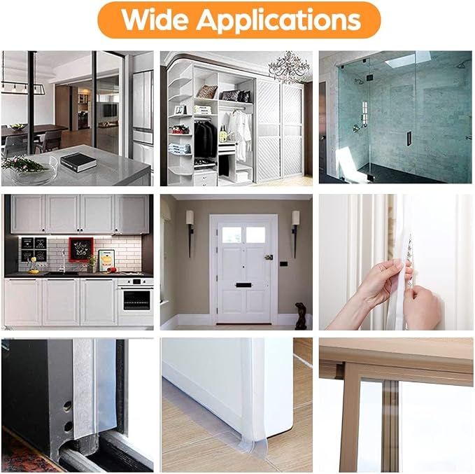 33.5 Ft Weather Stripping Door Seal Strip, Silicone Door Draft Stopper - Image 6