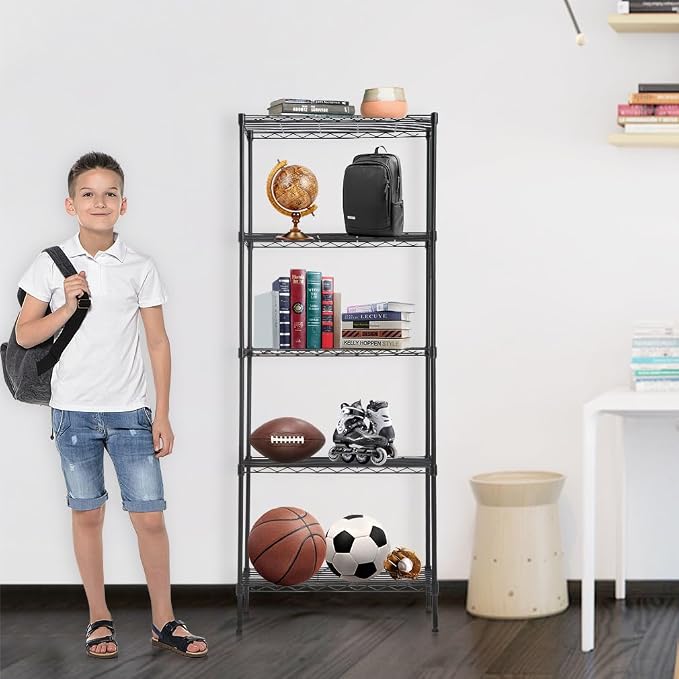 BestOffice | 5-Tier Wire Storage Shelves | 14x24x60 | Black | - Image 6