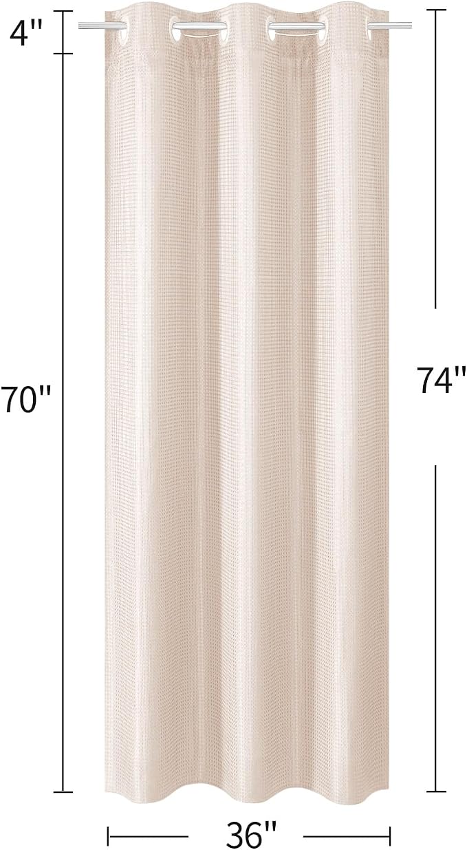 MitoVilla Pink Waffle Small Stall Shower Curtain Liner Set 36 x 74, No Hooks - Image 7