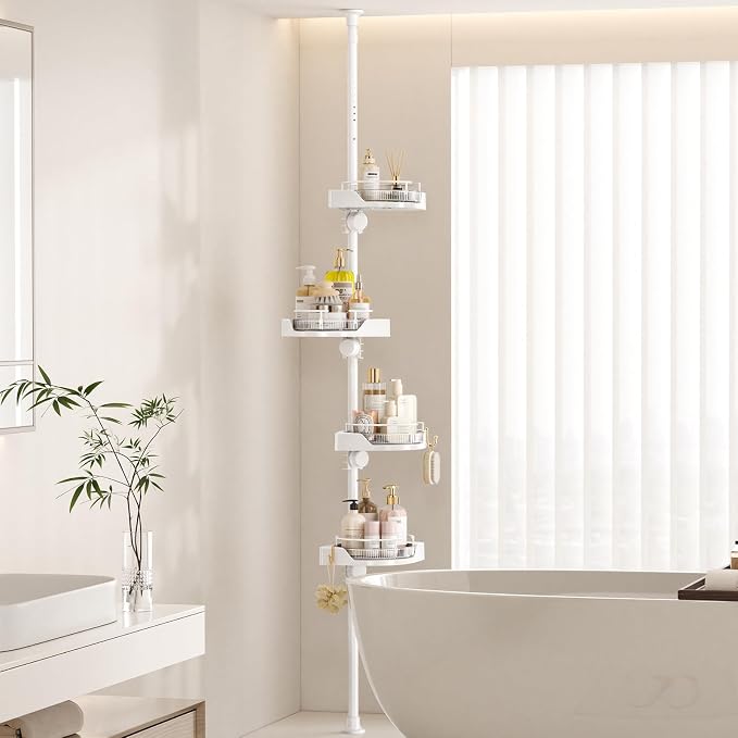 360° Rotating Corner Shower Caddy Tension Pole Organizer - Image 8