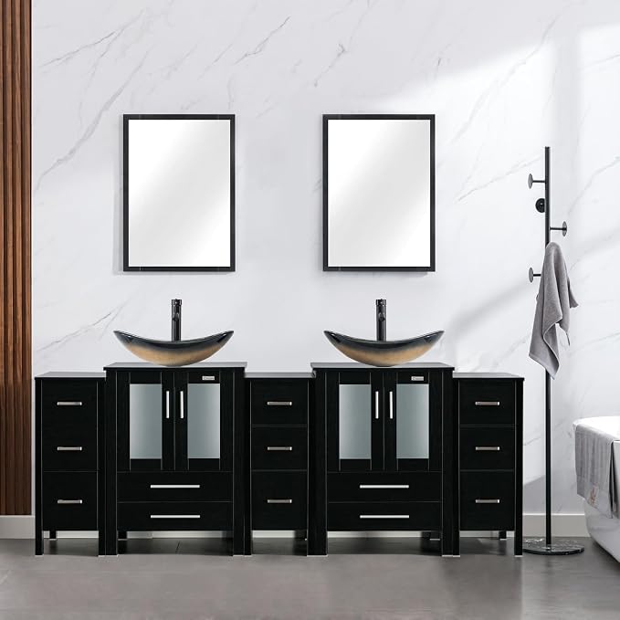 eclife 84" Modern Bathroom Vanity Sink Combo Freestanding Cabinet by eclife