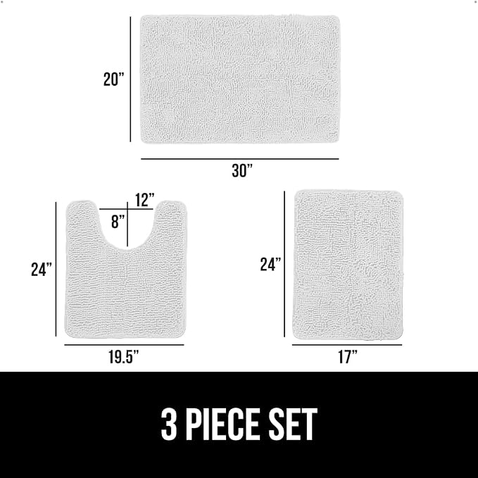 GORILLA GRIP Bathroom Rug Sets 3 Piece, Bath Mat Set and Oval Toilet Base - Image 2