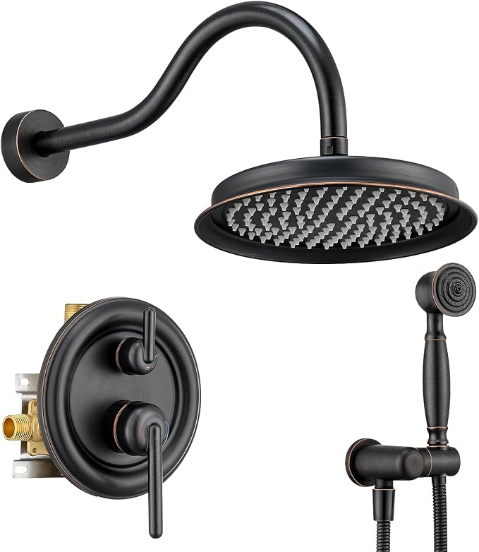 Rainfall Shower System 9 inch Antique Bathroom Luxury Rain Mixer Shower Combo by Wintap