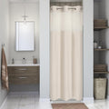 Stall No Hooks Needed Linen Textured Shower Curtain by EACHOPE