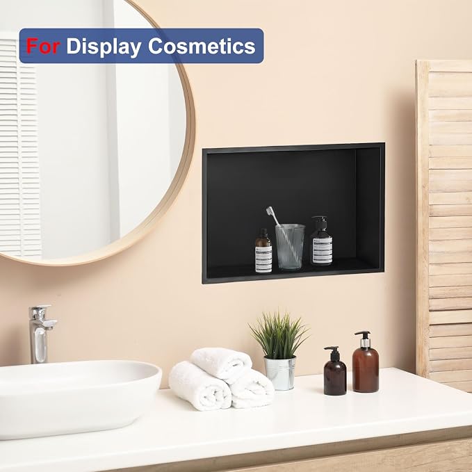 Shower Niche, 16 * 28 Stainless Steel Elegant Bathroom Niche, No Tile Needed - Image 2