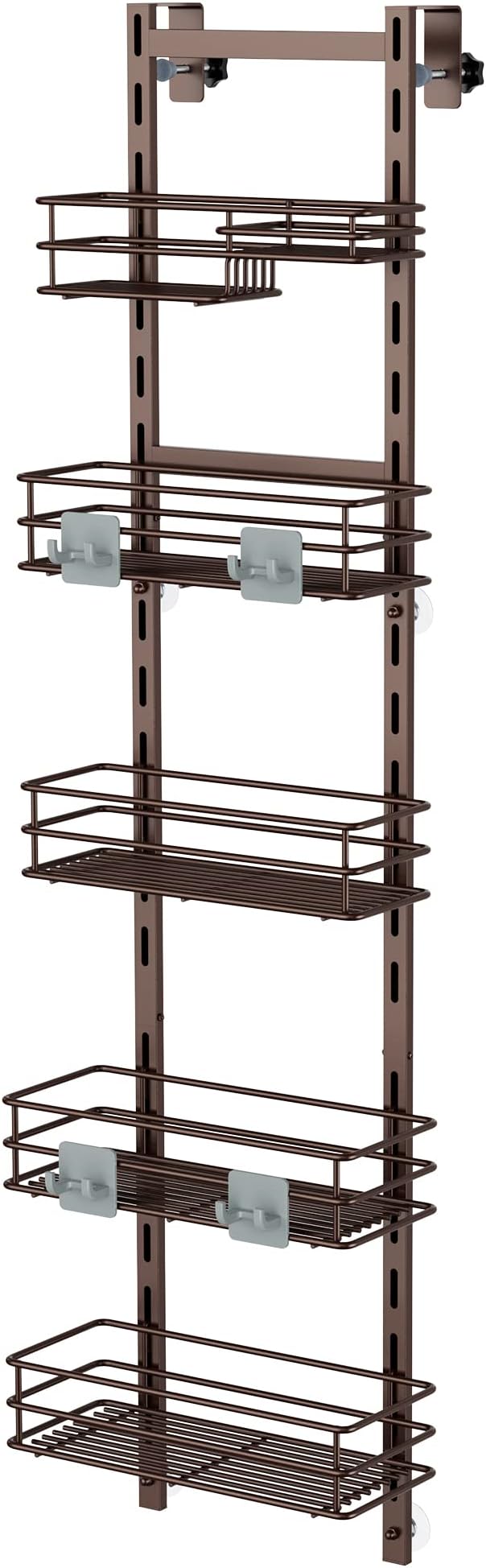 Orimade Over the Door Shower Caddy Adjustable 5 Tier Bronze, Bathroom Hanging - Image 9