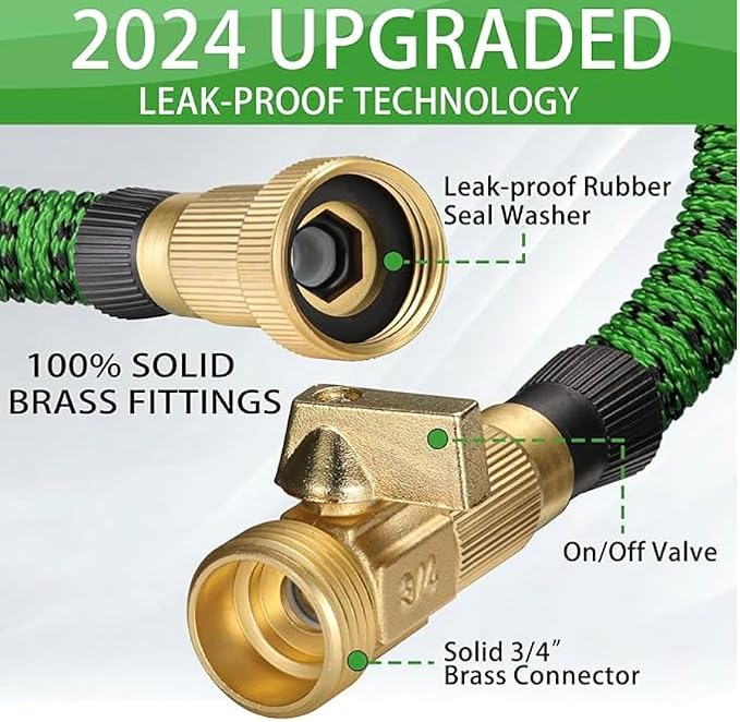 J&B XpandaHose 50ft Expandable Garden Hose – Ultra-Strong 3750D, 4-Layer Latex - Image 3