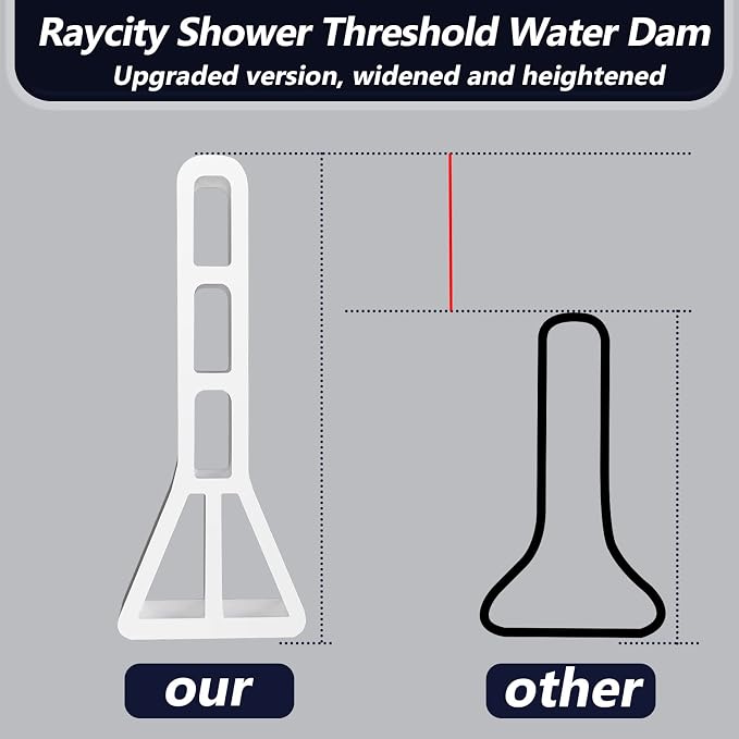 3" High Shower Threshold Water Dam 118 IN Collapsible Shower Water Splash Guard - Image 3