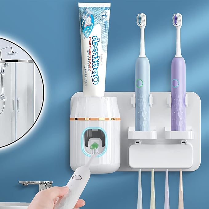 Toothpaste Dispenser Wall Mounted, Automatic Toothpaste Dispenser by TuCao